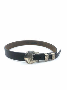 Silver Buckle Black Belt | 28 - Labels Luxury