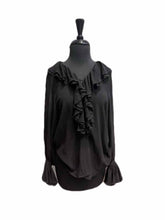 Load image into Gallery viewer, ETRO Black Silk Ruffled Blouse | 2
