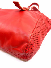 Load image into Gallery viewer, JIL SANDER Red Orange Leather Perforated Handbag
